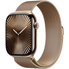 Apple Watch 10 42mm Steel Gold Milanese Loop / Titanium Case