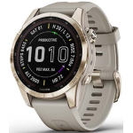 Garmin Fenix 7s Sapphire Solar Cream Gold Titanium / Light Sand Band