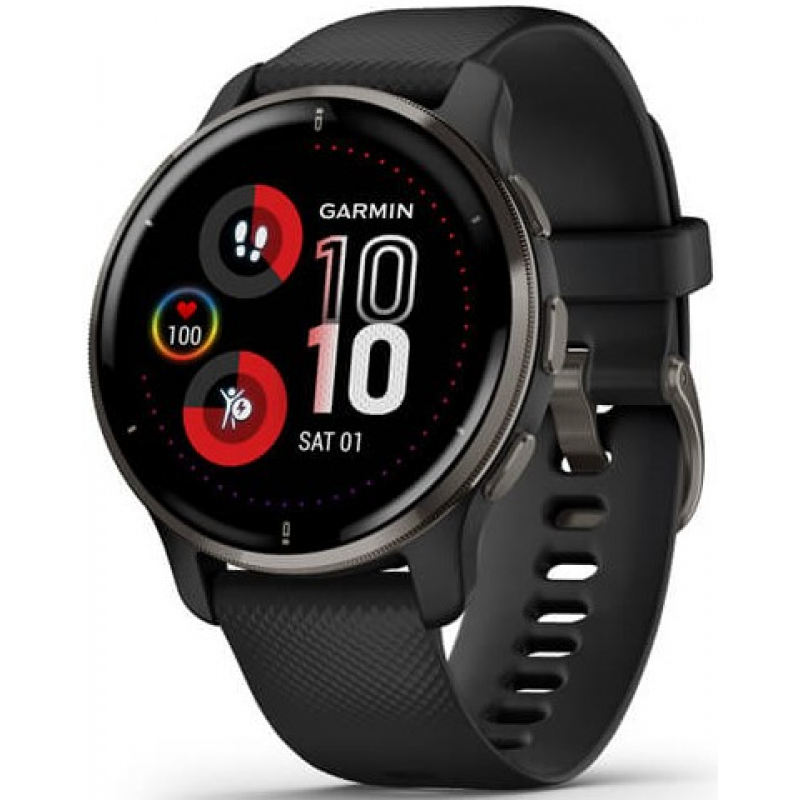 Garmin Venu 2 Plus GPS / Black Case / Silicone Band 