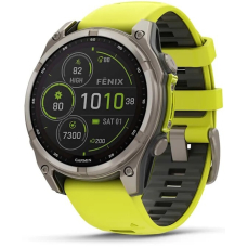 Garmin Fenix 8 AMOLED Solar Sapphire 47mm Titanium AMP / Yellow - Graphite Silicone Band (010-02906-21)