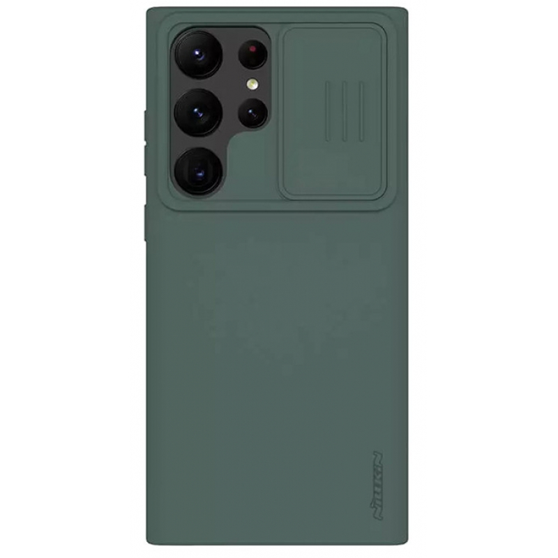 Чехол Samsung S23 Ultra Nillkin CamShield Silky Silicone Deep Green Green (Зелёный)