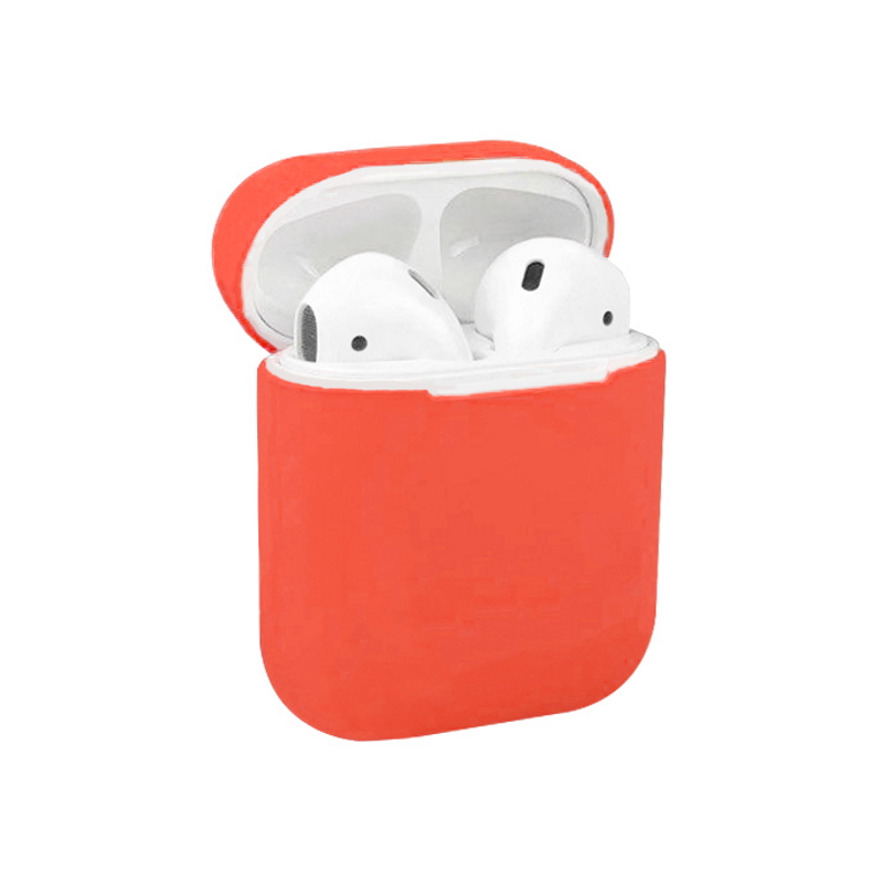 Чехол AirPods 1/2 Silicone Case Ultra Pink Orange (Оранжевый)